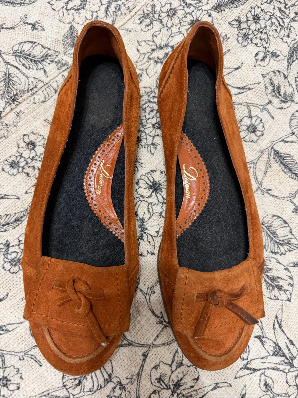 Delman Rust Suede Tassel Loafers